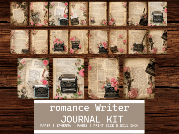 Download Romance Writer Junk Journal Pages Kit - Writer Collection