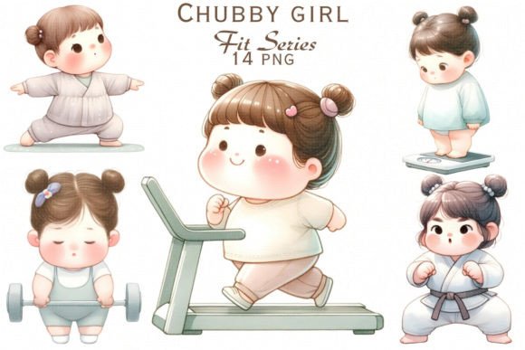 Download Chubby Diet Series Watercolor Clipart - Diet Collection