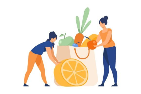 Download People Keeping Healthy Diet. Man and Wom - Diet Collection