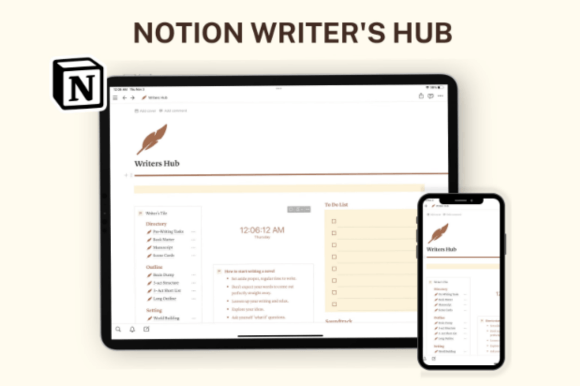 Download Notion Writer's Hub, Notion Template - Writer Collection