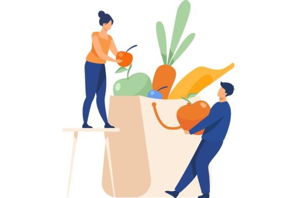 Download People Keeping Healthy Diet. Man and Wom - Diet Collection