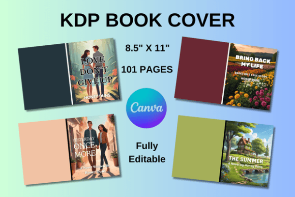 Download KDP Book Cover, Fully Editable in Canva - Fully editable Collection